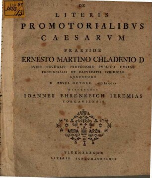 De Literis Promotorialibvs Caesarvm