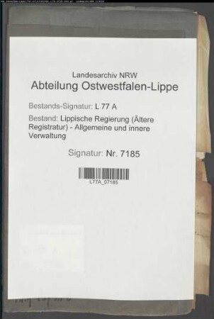 Verzeichnis einquartierter preußischer Truppen in Lemgo mit Belegen