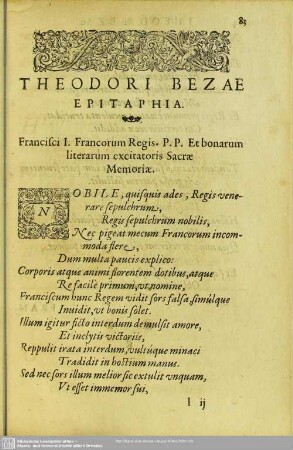 Theodori Bezae Epitaphia