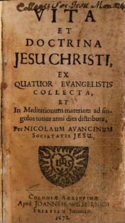 Vita et doctrina Jesu Christi