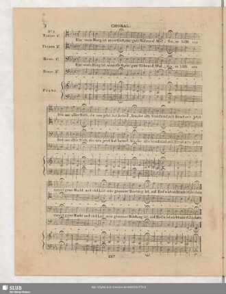 No. 1 Choral: Ein' veste Burg ist unser Gott