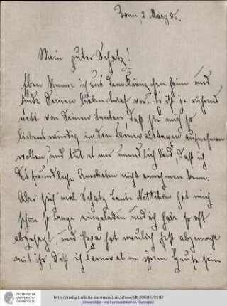 Brief vom 02.03.1905