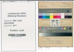 Entnazifizierung Josef Ruetters , geb. 14.07.1902 (Steiger)