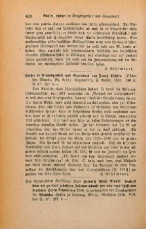 400 [Rezension] Bichler, Franz, Luther in Vergangenheit und Gegenwart
