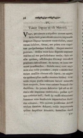 IV. Tumor linguae ex usu Mercurii.