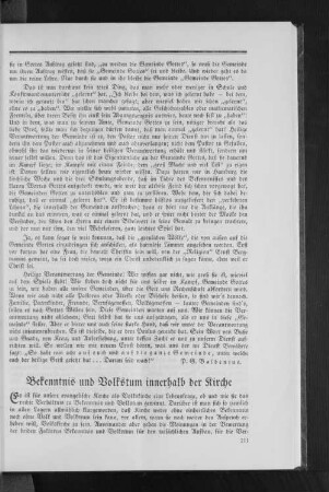 Bekenntnis und Volkstum innerhalb der Kirche