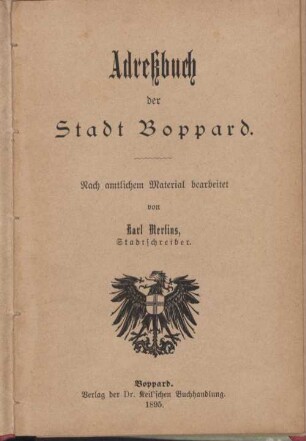 Adreßbuch der Stadt Boppard