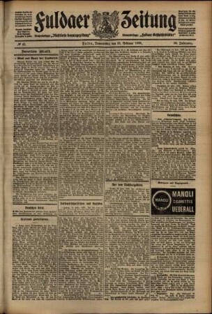 Zweite Ausgabe vom Donnerstag, den 25. Februar 1909.