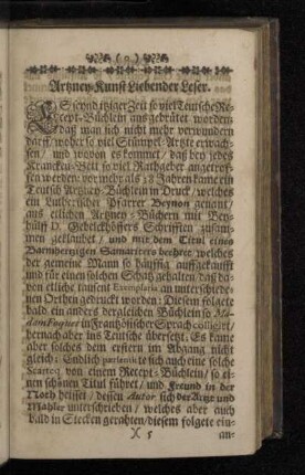 Artzney-Kunst Liebender Leser.