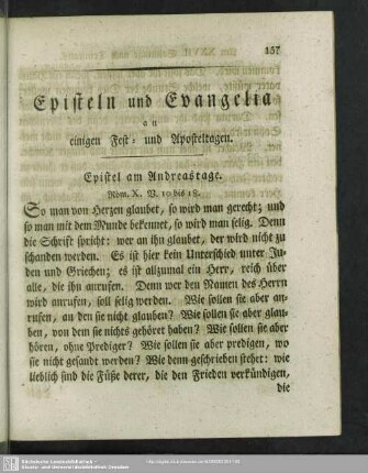 Episteln und Evangelia an einigen Fest- und Aposteltagen