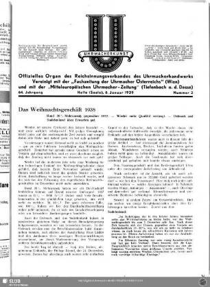 Das Weihnachtsgeschäft 1938