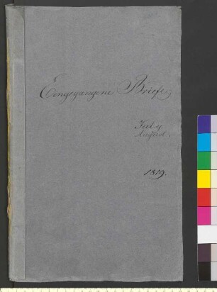 Alter Umschlag "Eingegangene Briefe. July August. 1819."