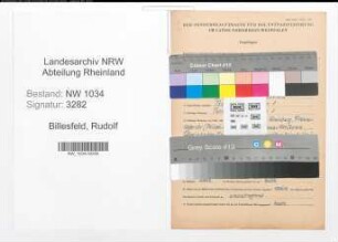Entnazifizierung Rudolf Billesfeld , geb. 20.02.1909 (Major)