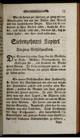 Siebenzehntes Kapitel. Die zwey Bethschwestern.