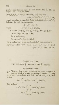 Note on the integrals ... and ... .