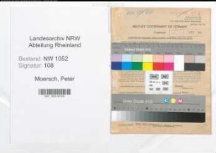 Entnazifizierung Peter Moersch , geb. 04.06.1888 (Rentmeister)