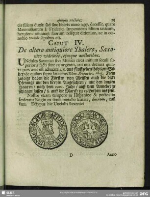 Caput IV. De altero antiquiore Thalero, Saxonico videlicet, ejusque auctoribus