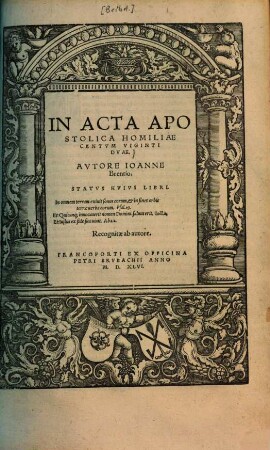 In Acta Apostolica Homiliae Centum Viginti Duae
