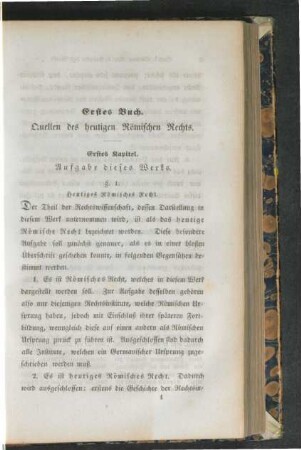 Erstes Buch. Quellen des heutigen Römischen Rechts