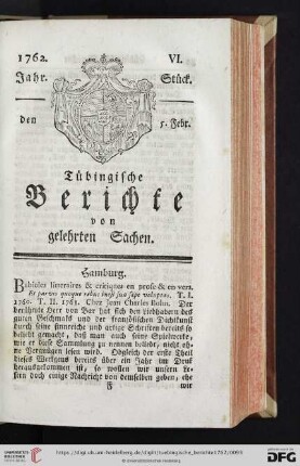 [VI.-IX. Stück] (Februar 1762)