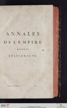 Annales de l'empire depuis Charlemagne