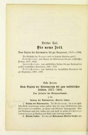 Erste Periode. Vom Beginn der Reformation bis zum westfälischen Frieden, 1517-1648