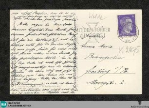 Brief von Ludwig Wolde (Dr. jur.) an Anna Maria Baumgarten - K 2875