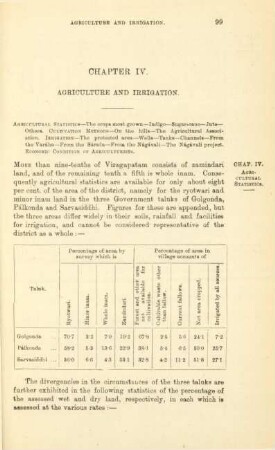 Chapter IV. Agriculture and irrigation