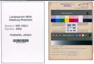Entnazifizierung Johann Hoebankx, geb. 17.06.1902 (Arbeiter)