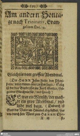 Am andern Sontage nach Trinitatis, Evangelium Luc. 14.