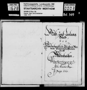 Lager- und Schatzungsbuch von Waldenhausen