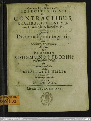 8: De contractibus, realibus