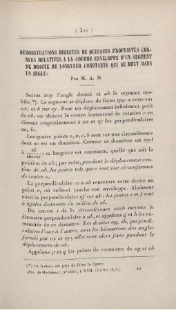 Démonstrations directes de quelques propriétés [...]