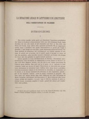 La Deviazione Locale In Latitudine E In Longitudine Dell' Osservatorio Di Palermo