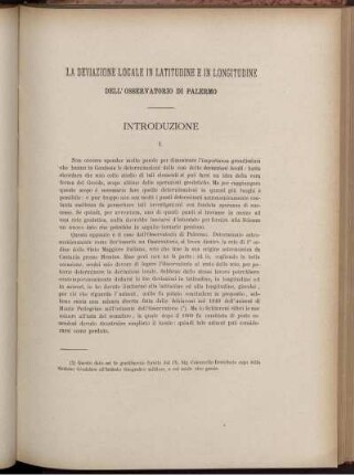 La Deviazione Locale In Latitudine E In Longitudine Dell' Osservatorio Di Palermo
