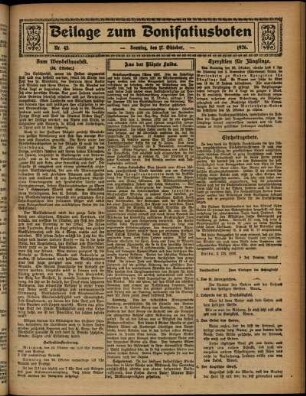 Zweite Ausgabe vom Sonntag, den 17. Oktober 1926.