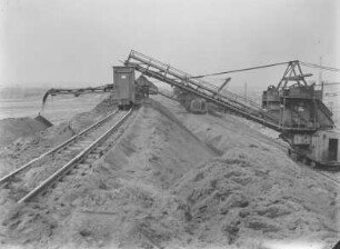 Absetzer auf der Spülkippe : Tagebau. Absetzer auf der Spülkippe