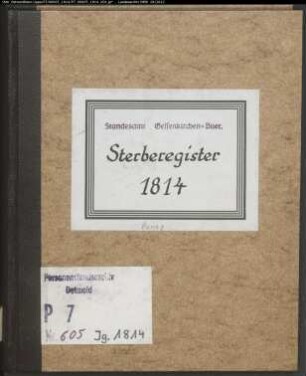 Zivilstandsregister von Bork (T 1814, Band 1). (Gemeinde: Buer, Stadt Gelsenkirchen-Buer)