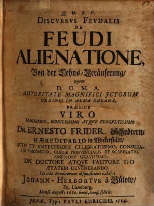 De feudi alienatione