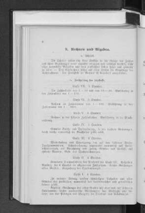 9. Rechnen und Algebra.