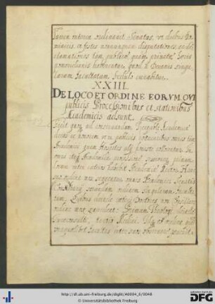 [fol. 21] De loco et ordine eorum qui publicis processionibus et stationibus academicis adsunt