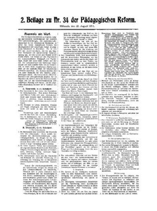 Abermals ein Wurf : 2. Beilage zu Nr. 34 der Pädagogischen Reform