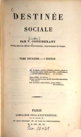 Destinée sociale, 2