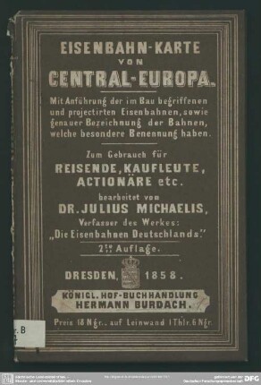 Eisenbahn-Karte von Central-Europa
