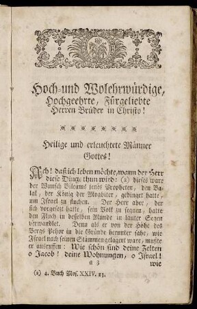 [Erste Capituls-Rede]