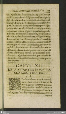 Caput XII. De Administratione Sacro-Sancti Baptismi