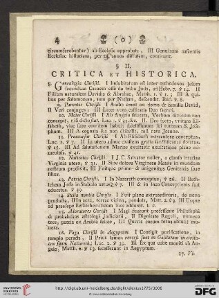 §II. Critica et historica