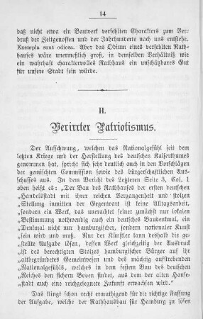 II. Verirrter Patriotismus.