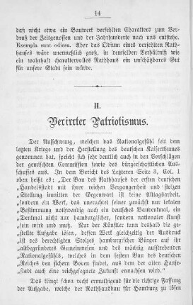 II. Verirrter Patriotismus.