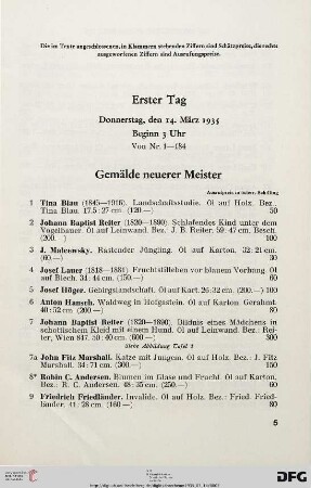 Gemälde Neuerer Meister (Nr. 1-54)